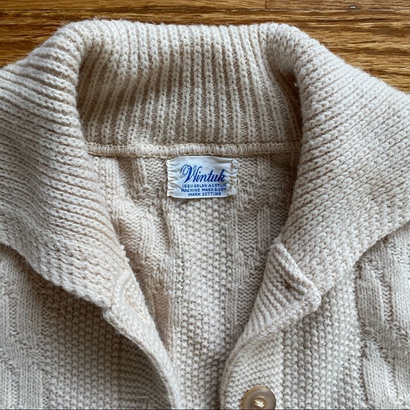 Vintage 1970s Wintuk Cream Cardigan Size Small - Picture 3 of 3